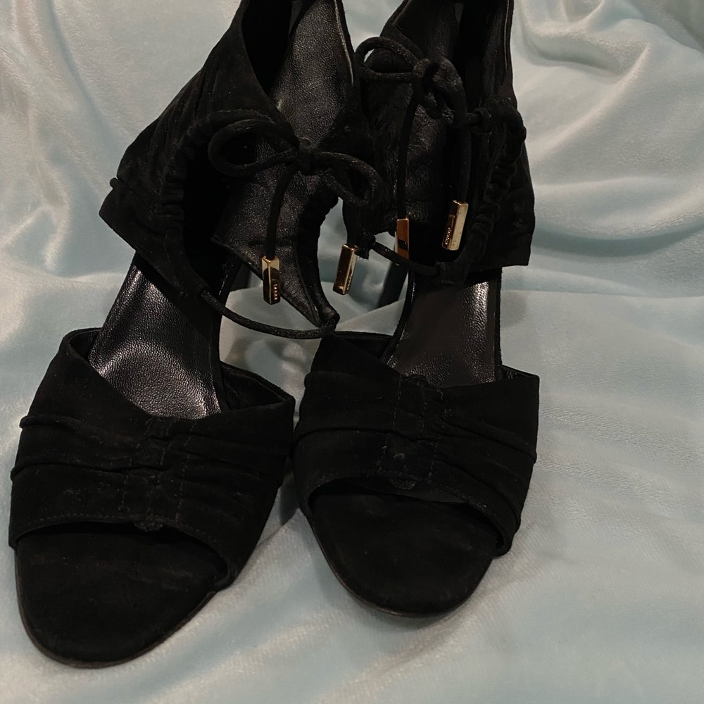 Gucci black suede sandals / heels